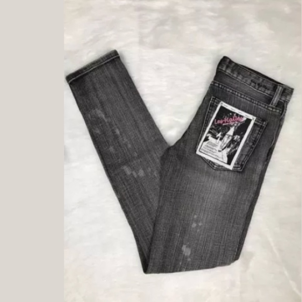 Les Halles Jeans Size 26-0 Black/Dark Grey skinny - Picture 6 of 7